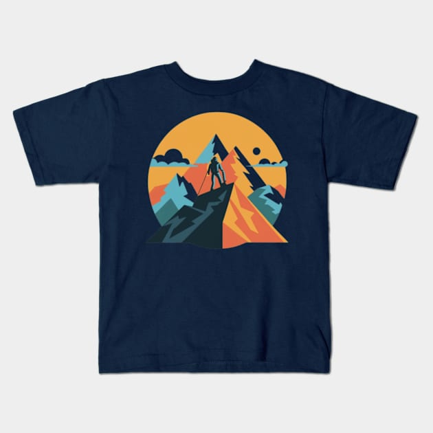 A stylized mountain landscape Kids T-Shirt by designe stor 